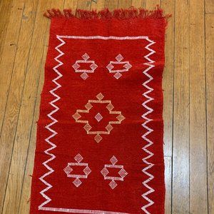 Red Moroccan Accent Rug - One of a Kind